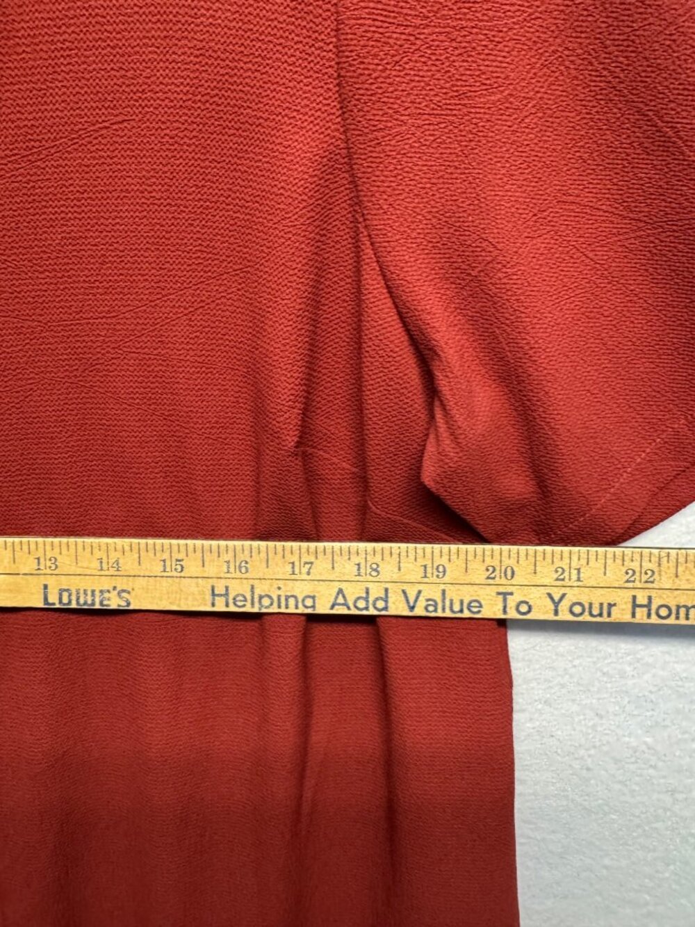Downeast Womens Red Textured Short Sleeve Shift Dress With V-Neck & Pocket LARGE - Picture 6 of 10